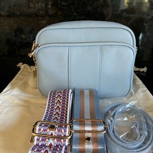 Pom Pom London Original Plus Bag in Powder Blue